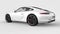 White Porsche 911 three-dimensional raster illustration on a white background. 3d rendering.