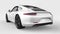 White Porsche 911 three-dimensional raster illustration on a white background. 3d rendering.