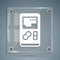 White Portable video game console icon isolated on grey background. Handheld console gaming. Square glass panels. Vector