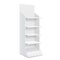 White POS POI Cardboard Floor Display Rack For Supermarket Blank Empty Displays With Shelves Products.