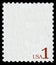 White postage stamp with the writing USA 1