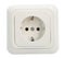 White Power Outlet and socket isolated