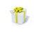 White present box with yellow ribbon