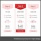 White pricing list with red elements