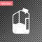 White Printer ink bottle icon isolated on transparent background. Vector