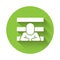 White Prisoner icon isolated with long shadow. Green circle button. Vector