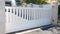 White private home door design aluminium gate slats portal of suburb house
