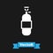 White Propane gas tank icon isolated on black background. Flammable gas tank icon. Vector