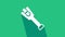 White Prosthesis leg icon isolated on green background. Futuristic concept of bionic leg, robotic mechanical leg. 4K