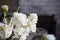 White protea and David Austin roses
