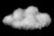 White puffy cloud isolated on black