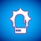 White Punch in boxing gloves icon isolated on blue background. Boxing gloves hitting together with explosive. Vector