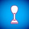 White Punching bag icon isolated on blue background. Vector