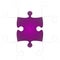 White Puzzle Pieces with One Purple Missing.