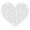 White puzzles pieces arranged in a heart shape. Medium Jigsaw Puzzle template ready for print. Cutting guidelines