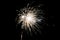 White pyrotechnic fireworks in the night