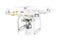 White quadrocopter drone with a video camera 3d