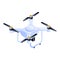 White quadrocopter icon, isometric style