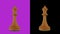 White queen chess piece chromakey 360 degree rotation