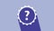 White Question mark icon isolated on purple background. FAQ sign. Copy files, chat speech bubble and chart. 4K Video