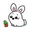 White rabbit carrot cartoon