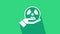 White Radioactive in hand icon isolated on green background. Radioactive toxic symbol. Radiation Hazard sign. 4K Video