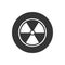 White Radioactive icon isolated on gray background. Radioactive toxic symbol. Radiation Hazard sign. Vector