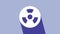 White Radioactive icon isolated on purple background. Radioactive toxic symbol. Radiation Hazard sign. 4K Video motion