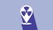 White Radioactive in location icon isolated on purple background. Radioactive toxic symbol. Radiation Hazard sign. 4K