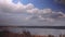 White rain clouds over the Tiligul estuary. Ukraine