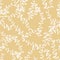 White random eucalyptus branches botanic shapes seamless pattern. Pastel beige background