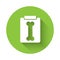 White X-ray shots icon isolated with long shadow. Green circle button. Vector Illustration