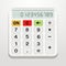 White realistic electronic calculator