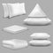 White realistic pillows and blankets isolated on transparent background