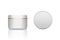 White realistic plastic cosmetic jar for cream, scrub, gel or powder