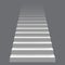 White realistic stair concept. Modern staircase, 3d architectural stairway. Career staircase ladder concept vector