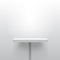 White realistic vector shelf or table on one pole stand. Empty t