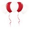 White and red balloon ribbon