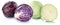 White and red cabbage sliced fresh vegetable isolated