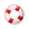 White red color life buoy, rescue team equipment