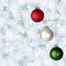 White, Red Green Christmas Ornaments Silver Bokeh