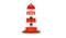 White-red lighthouse isolated with fire light for ships