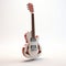 White And Red Model Electric Guitar In Troubadour Style