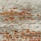 White Red Old Brick Painted Wall With Damaged Plaster