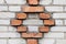 White and red rhomb brick wall