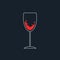 White and red simple wineglass icon