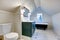 White refreshing bathroom with antique style bath tube