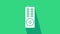 White Remote control icon isolated on green background. 4K Video motion graphic animation