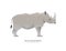 White rhino wild animal on isolated background