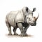 White Rhinoceros: A Realistic Rendered Illustration In 8k Resolution